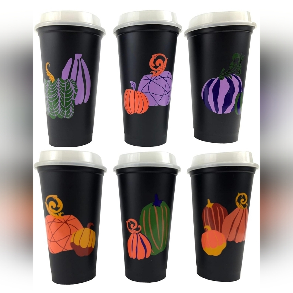 Starbucks Halloween Reusable Hot Cups, 6-pack with lids. 